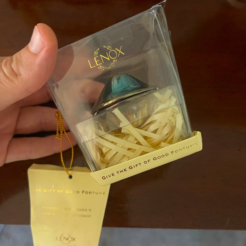 BNIB Lenox fortune cookie with fortune slips Chinese box gift tag new graduation